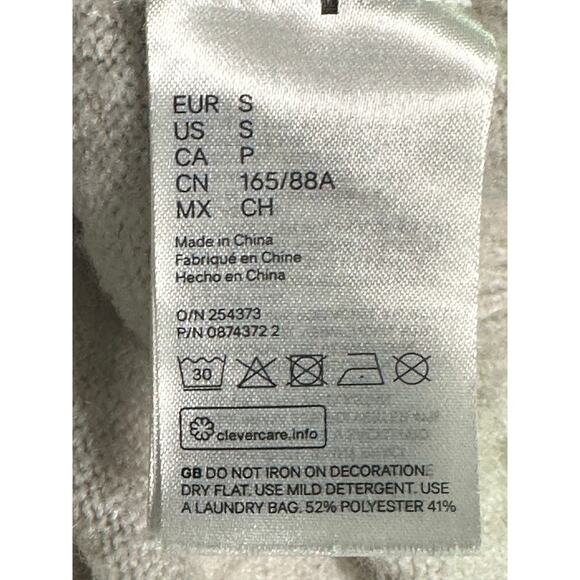 H&M cream beaded sparkle silver studs sweater size Small - Picture 4 of 15